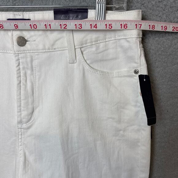 NYDJ White Denim Jeans Lift Tuck Technology Straight Cut Mid Rise Size 14 NWT - Picture 4 of 9